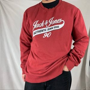 Jack & Jones Red Crewneck Sweater